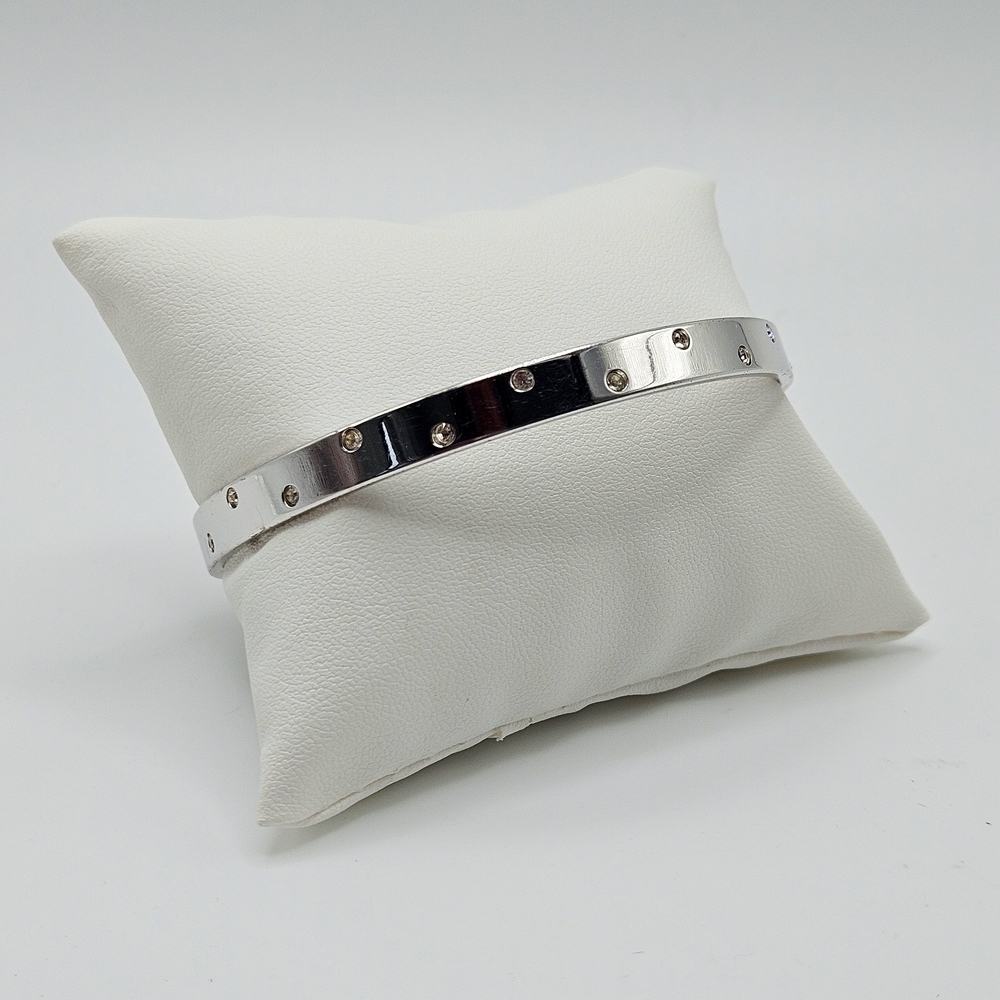 Swarovski 24 Clear Crystal Silver Tone Bangle Bracelet Swan